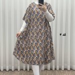 پیراهن ساحلی زنانه لامبادا آستین کوتاه کد H2093 - تصویر 4
