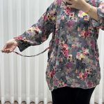 بلوز زنانه نخی مدل گل یخی کد R2053 - تصویر 5