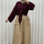 شومیز گره‌ای جلودکمه جنس نخی کد J2149