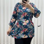 بلوز زنانه نخی مدل گل یخی کد R2053 - تصویر 2