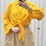شومیز گرهای جلودکمه جنس نخی کد J2149 - تصویر 10
