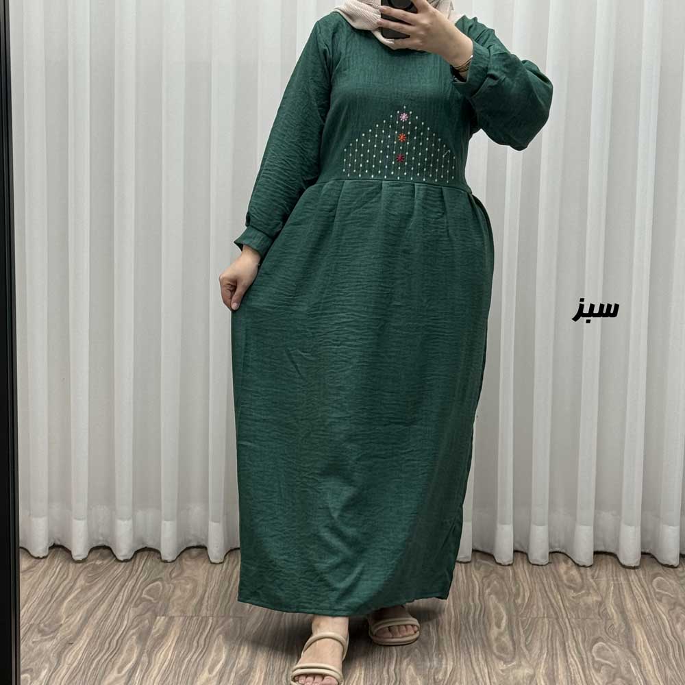 سبز پیراهن ساحلی زنانه صوفیا گلدوزی مدل آلنای کد R2052 - تصویر 1