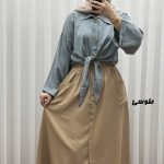 شومیز گرهای جلودکمه جنس نخی کد J2149 - تصویر 5