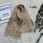 شال وارداتی مجلسی نگینی حریر دانتل کد 2165 - Image 10