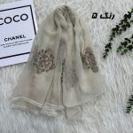 شال وارداتی مجلسی نگینی حریر دانتل کد 2165 - Image 4