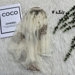شال وارداتی مجلسی نگینی حریر دانتل کد 2165 - Image 5