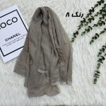 شال وارداتی مجلسی نگینی حریر دانتل کد 2165 - Image 7