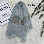 شال وارداتی مجلسی نگینی حریر دانتل کد 2165 - Image 8