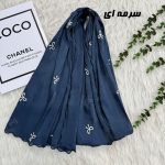 شال وارداتی حریر کبریتی پاپیونی کد 2166 - تصویر 4