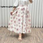 دامن لنین تمام دکمه کلوش مدل قاصدک کد 2191 - Image 4