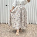 دامن لنین تمام دکمه کلوش مدل قاصدک کد 2192 - Image 3