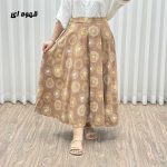 دامن لنین تمام دکمه کلوش مدل قاصدک کد 2191 - Image 5