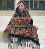 روسری ترکمنی اصل پشمی مدل اشک طاووس کد 2167 - Image 3