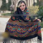 روسری ترکمنی اصل پشمی مدل ستاره کد 2173