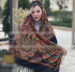 روسری ترکمنی اصل پشمی مدل اتحاد کد 2170