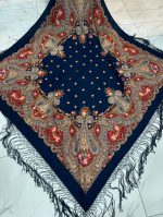 روسری ترکمنی اصل پشمی ریشه ابریشم کد 2194 - Image 2