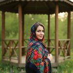 روسری ترکمنی اصل پشمی آبی کد 2168