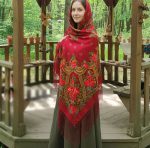 روسری ترکمنی اصل پشمی قرمز کد 2178 - Image 2