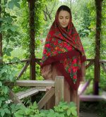 روسری ترکمنی اصل پشمی قرمز کد 2177 - Image 2