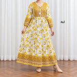 پیراهن ساحلی زنانه حاشیه دار برگ کد CH2297 - تصویر 8
