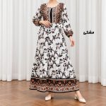 پیراهن ساحلی زنانه حاشیه دار برگ کد CH2297
