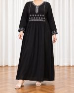 پیراهن ساحلی زنانه چاپی مشکی کد CH2300 - تصویر 4