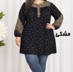 تونیک نخی سایز بزرگ طرح اندونزی مدل دوری کد Y2267