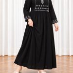 پیراهن ساحلی زنانه چاپی مشکی کد CH2300