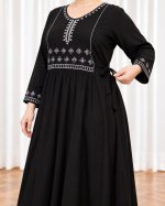 پیراهن ساحلی زنانه چاپی مشکی کد CH2300 - تصویر 3