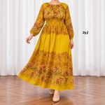 پیراهن ساحلی زنانه کش دار مدل حاشیه برگ کد CH2296 - تصویر 4