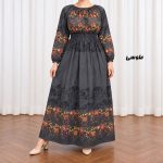 پیراهن ساحلی زنانه کش دار مدل حاشیه برگ کد CH2296 - تصویر 6
