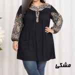 تونیک نخی سایز بزرگ طرح اندونزی مدل ترمه کد Y2269 - تصویر 3