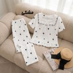 ست بلوز شلوار وارداتی جلو گیپور کد 2256 - تصویر 4