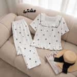 ست بلوز شلوار وارداتی جلو گیپور کد 2258 - تصویر 4