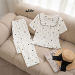 ست بلوز شلوار وارداتی جلو گیپور کد 2255 - تصویر 3