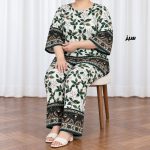 ست بلوز شلوار حاشیه برگ کد CH2299 - تصویر 7