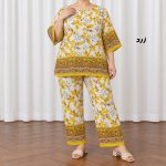 ست بلوز شلوار حاشیه برگ کد CH2299 - تصویر 4