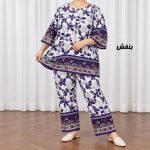 ست بلوز شلوار حاشیه برگ کد CH2299 - تصویر 5