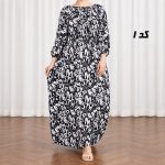 پیراهن ساحلی زنانه پارچه وارداتی طرح کشی CH2350 - تصویر 5
