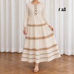 پیراهن ساحلی زنانه سلن کرم کد A2355 - تصویر 3
