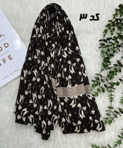 شال برشکا لمه طرح‌بندی قهوه‌ای  کد 2326