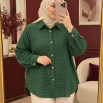 شومیز زنانه کوک دوزی جلو دکمه دار کد Z6078