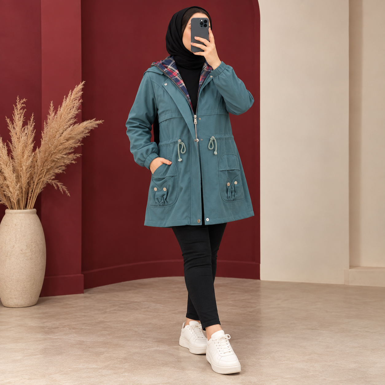 file_0000000051b881f99b8052a21234a42c کاپشن زنانه کلاهدار والنتینا کد Z6068 - تصویر 1