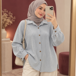 شومیز زنانه تریکو کبریتی ریزبافت دکمه‌دار کد Z6084