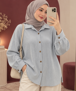 شومیز زنانه تریکو کبریتی ریزبافت دکمه‌دار کد Z6084