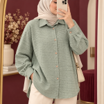 شومیز زنانه کوک دوزی جلو دکمه دار کد Z6078 - تصویر 3