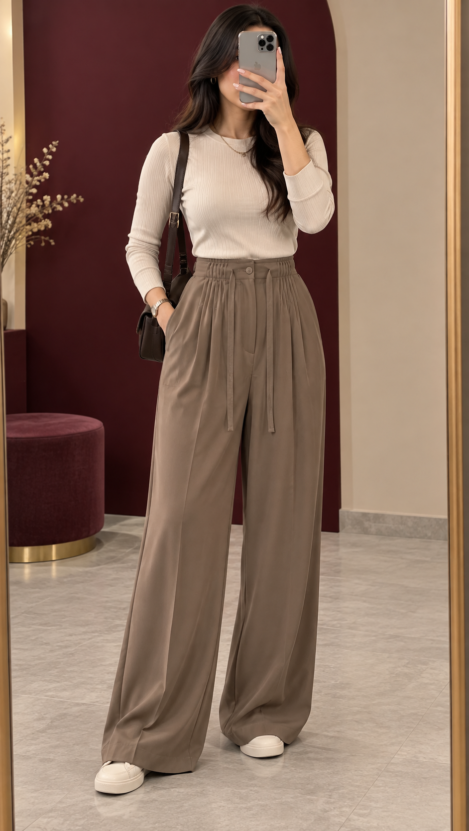 file_00000000cd6481f5bf4bd0f4d0afbfa7 شلوار زنانه سیلک ریزشی پیله دار کد Z6002 - تصویر 1