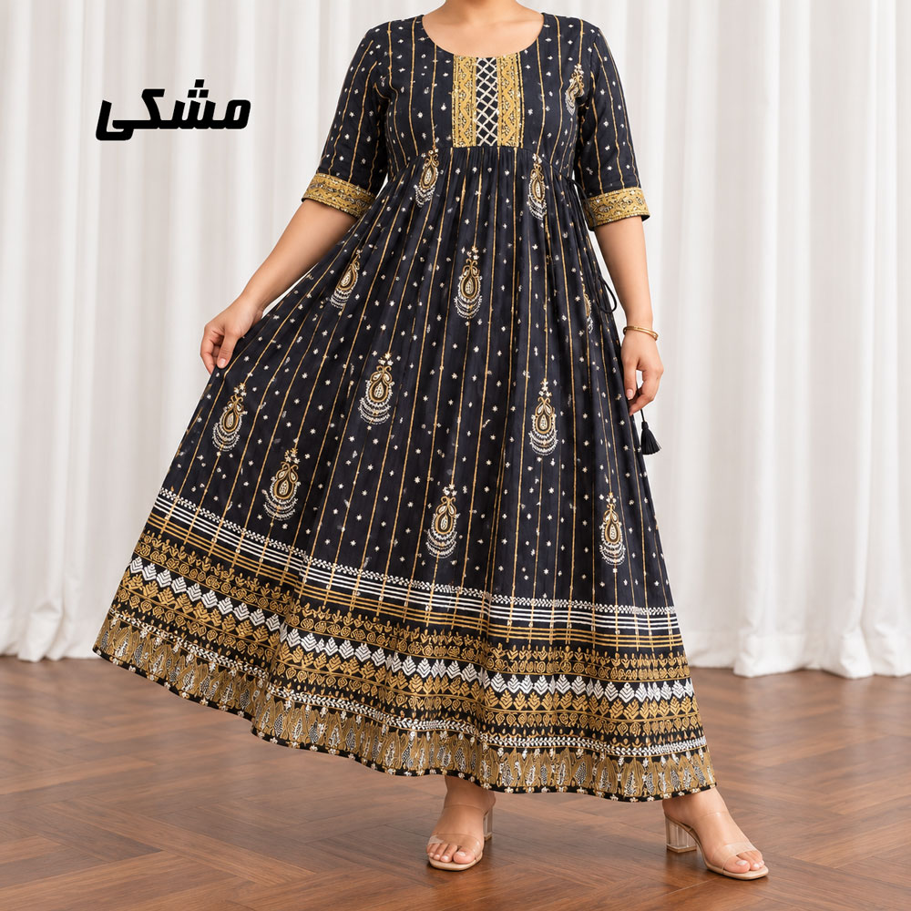 مشکی پیراهن ساحلی زنانه مدل کورتای قواره دار کد A2360 - تصویر 1